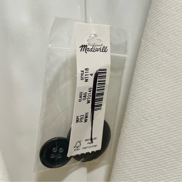 MADEWELL Tuxedo Blazer in Winter White $238 NT118 wardrobe staple size 4 NEW - Picture 15 of 17